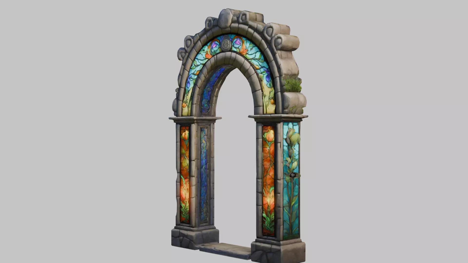Botanical Stone Arch - Low Poly 3D Model Low-poly 3D model_7