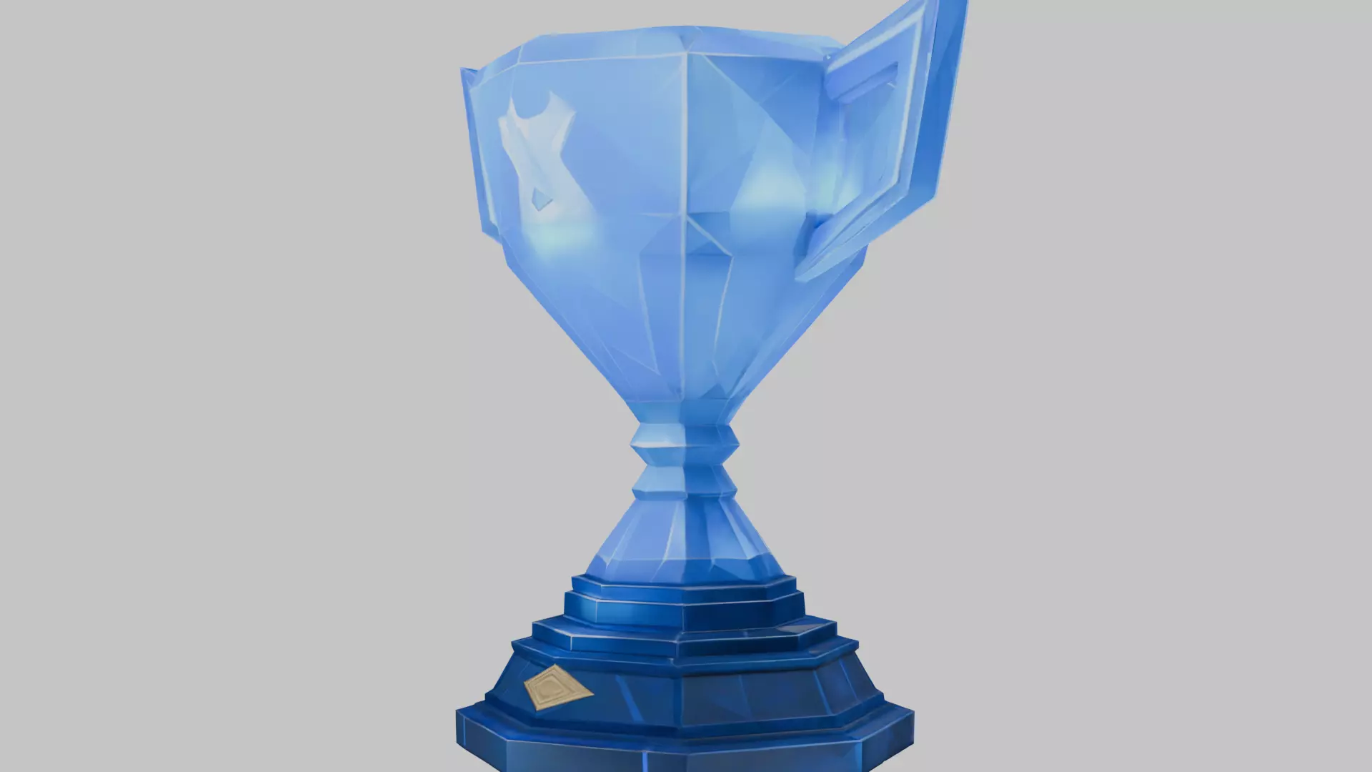 Blue Crystal Trophy Low-poly 3D model_3