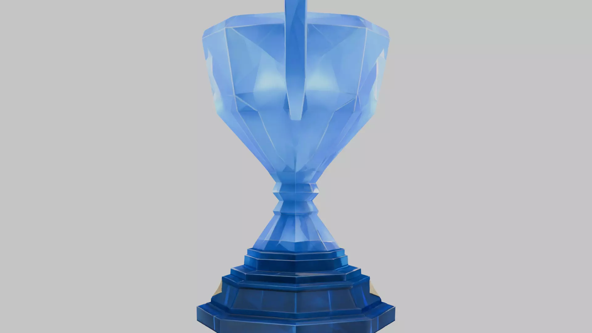 Blue Crystal Trophy Low-poly 3D model_2
