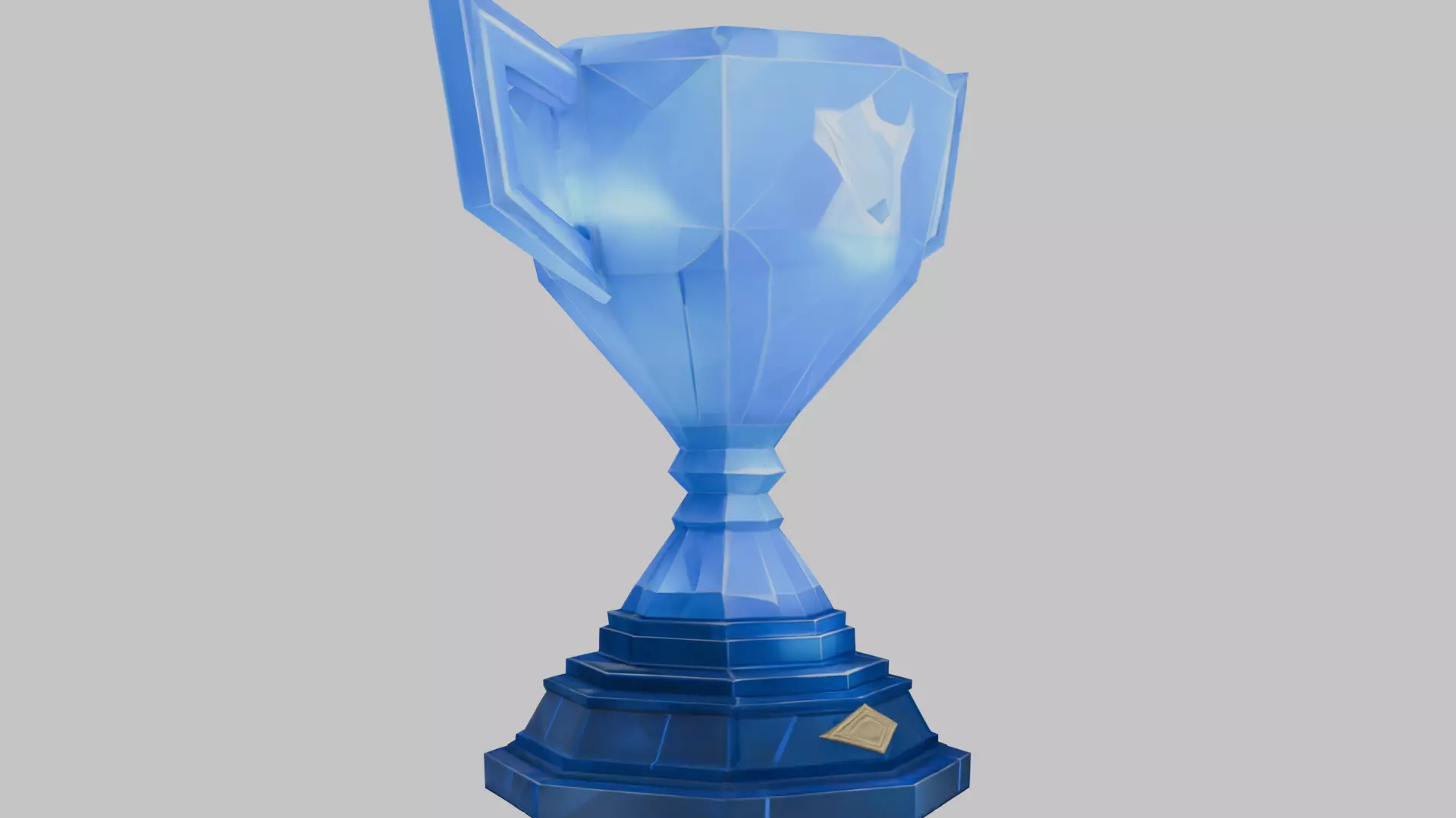 Blue Crystal Trophy Low-poly 3D model_5