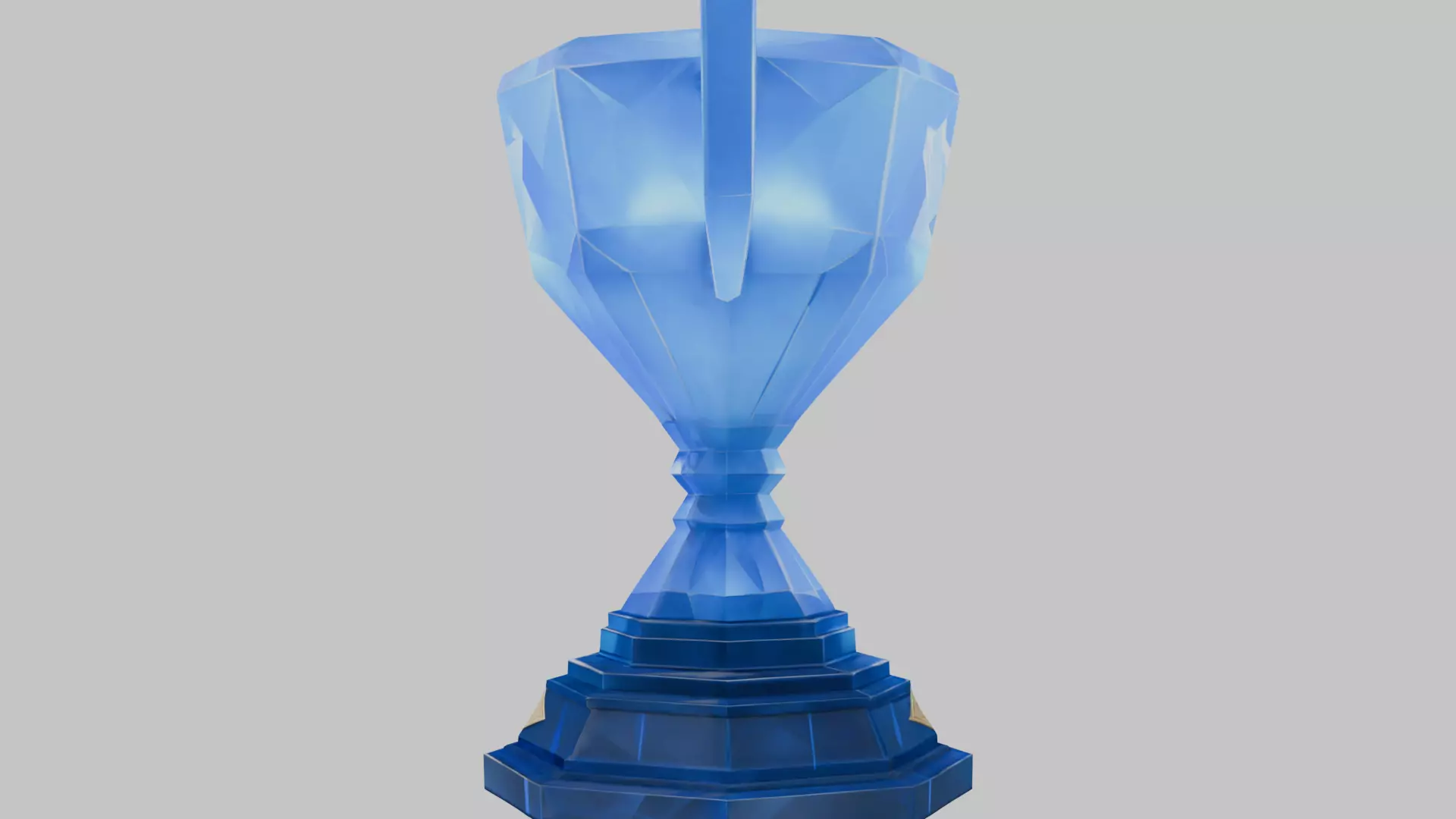 Blue Crystal Trophy Low-poly 3D model_6