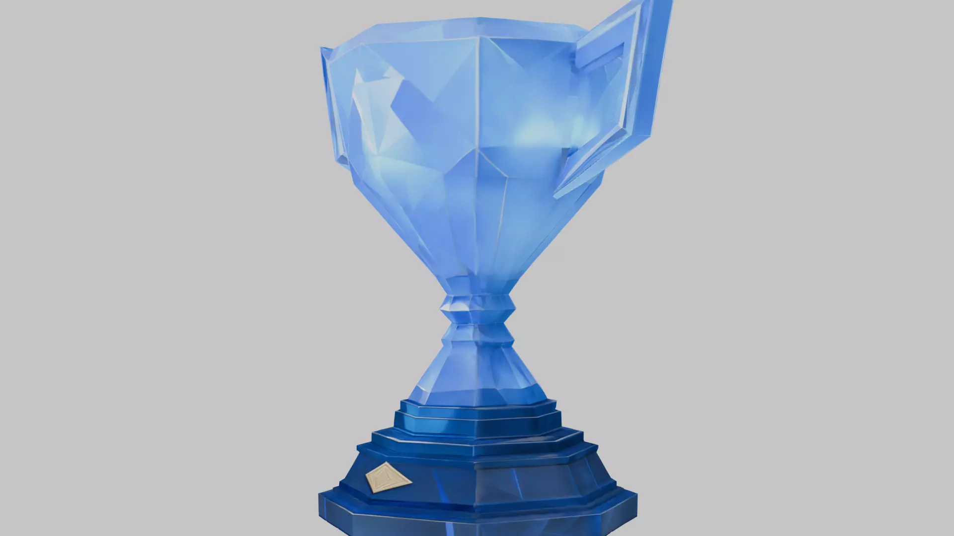 Blue Crystal Trophy Low-poly 3D model_7