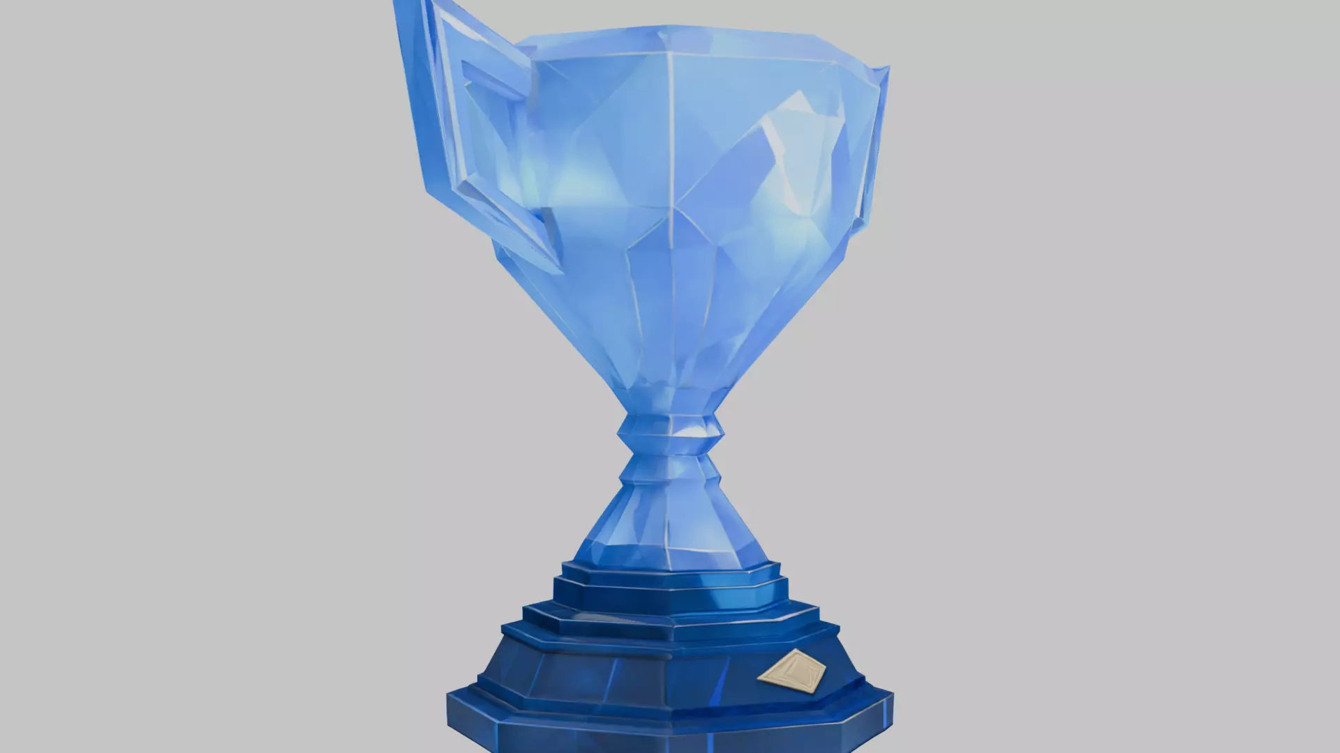 Blue Crystal Trophy Low-poly 3D model_1