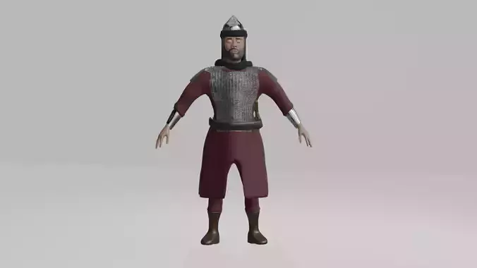 Game Ready Middle Eastern Swordsman  Arabic Warrior Character Low-poly 3D model