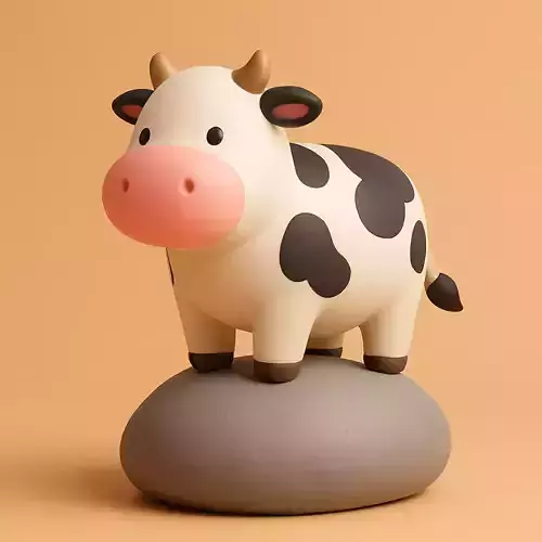Cow on Rock 3D print model