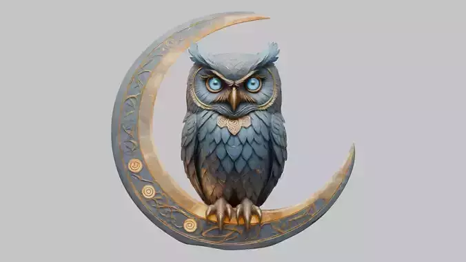 Low Poly Owl 3D Model