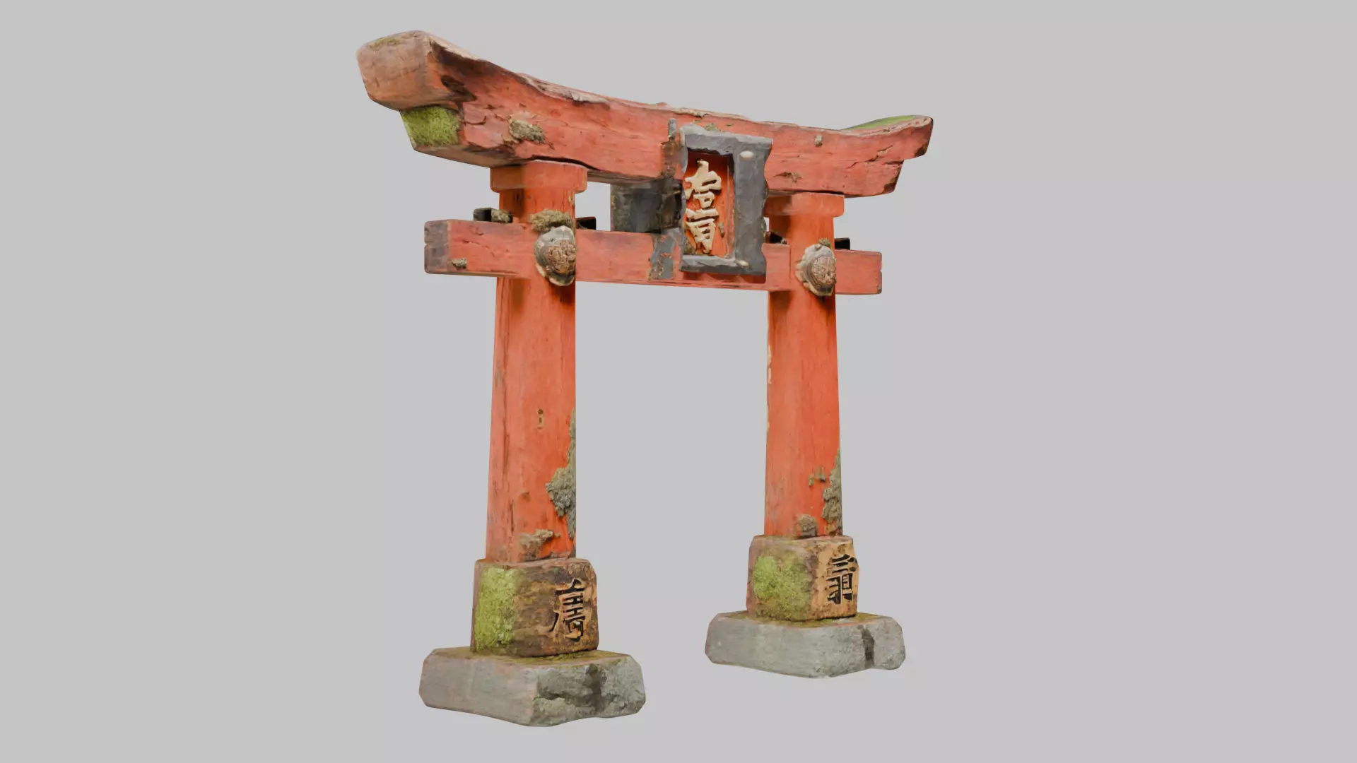 Japanese Torii Gate Low-poly 3D model_1