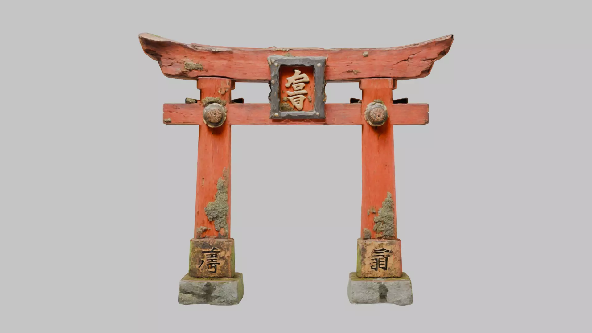 Japanese Torii Gate Low-poly 3D model_0
