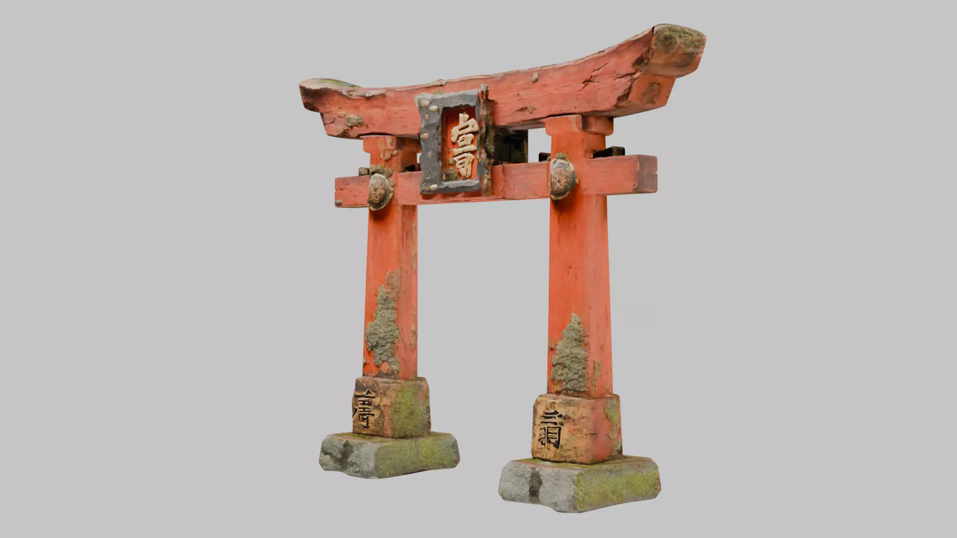 Japanese Torii Gate Low-poly 3D model_7