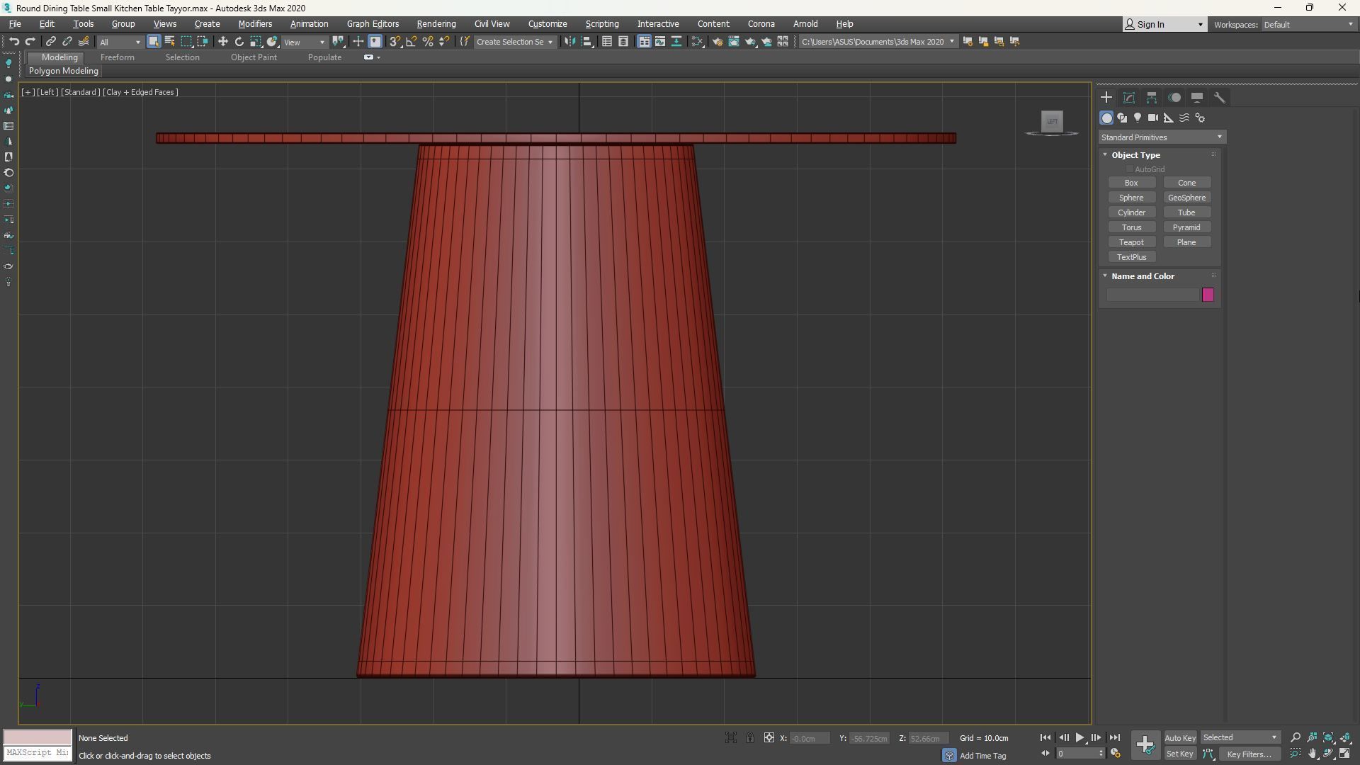 Round Dining Table Small Kitchen Table Low-poly 3D model_10