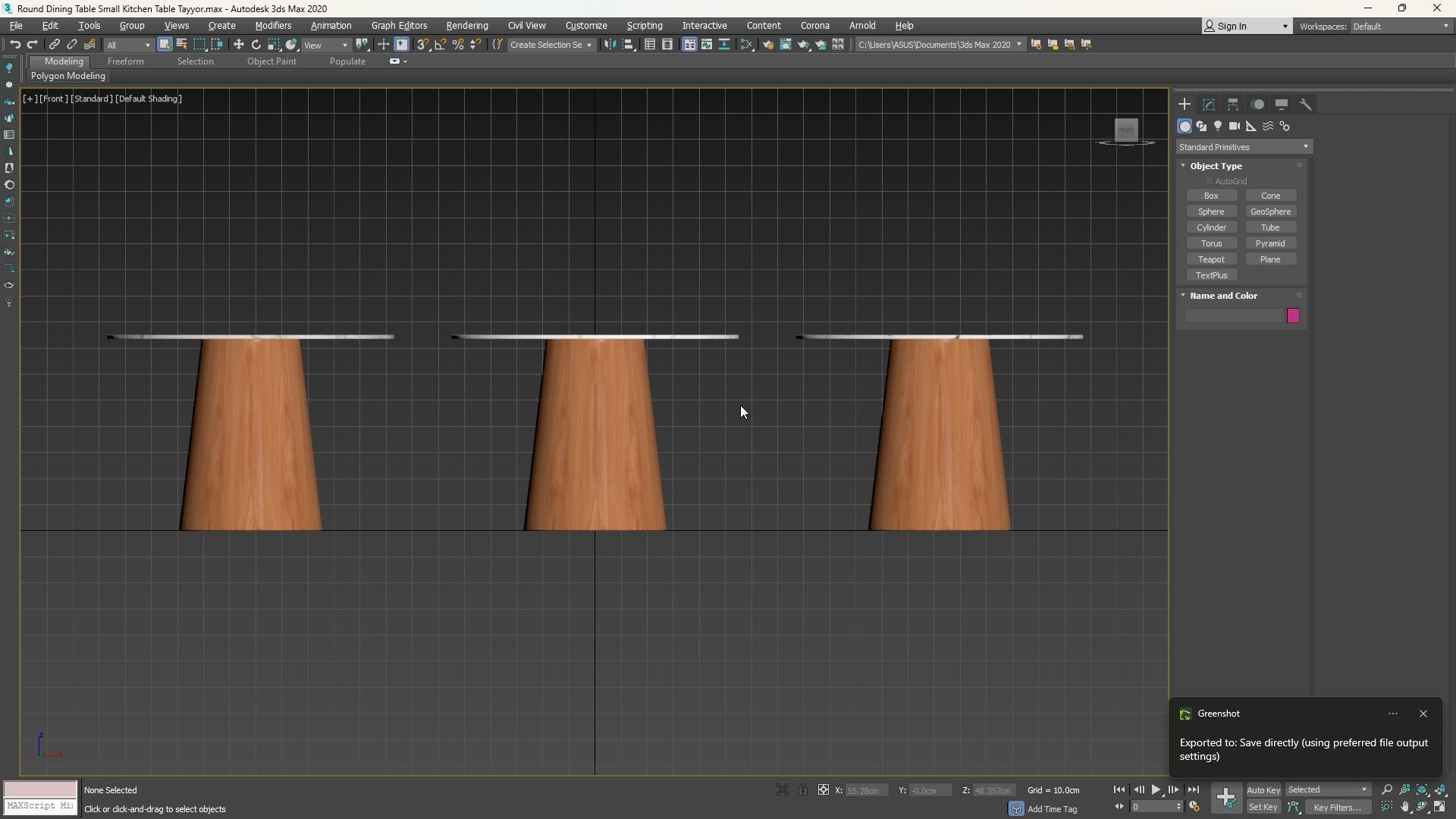 Round Dining Table Small Kitchen Table Low-poly 3D model_7