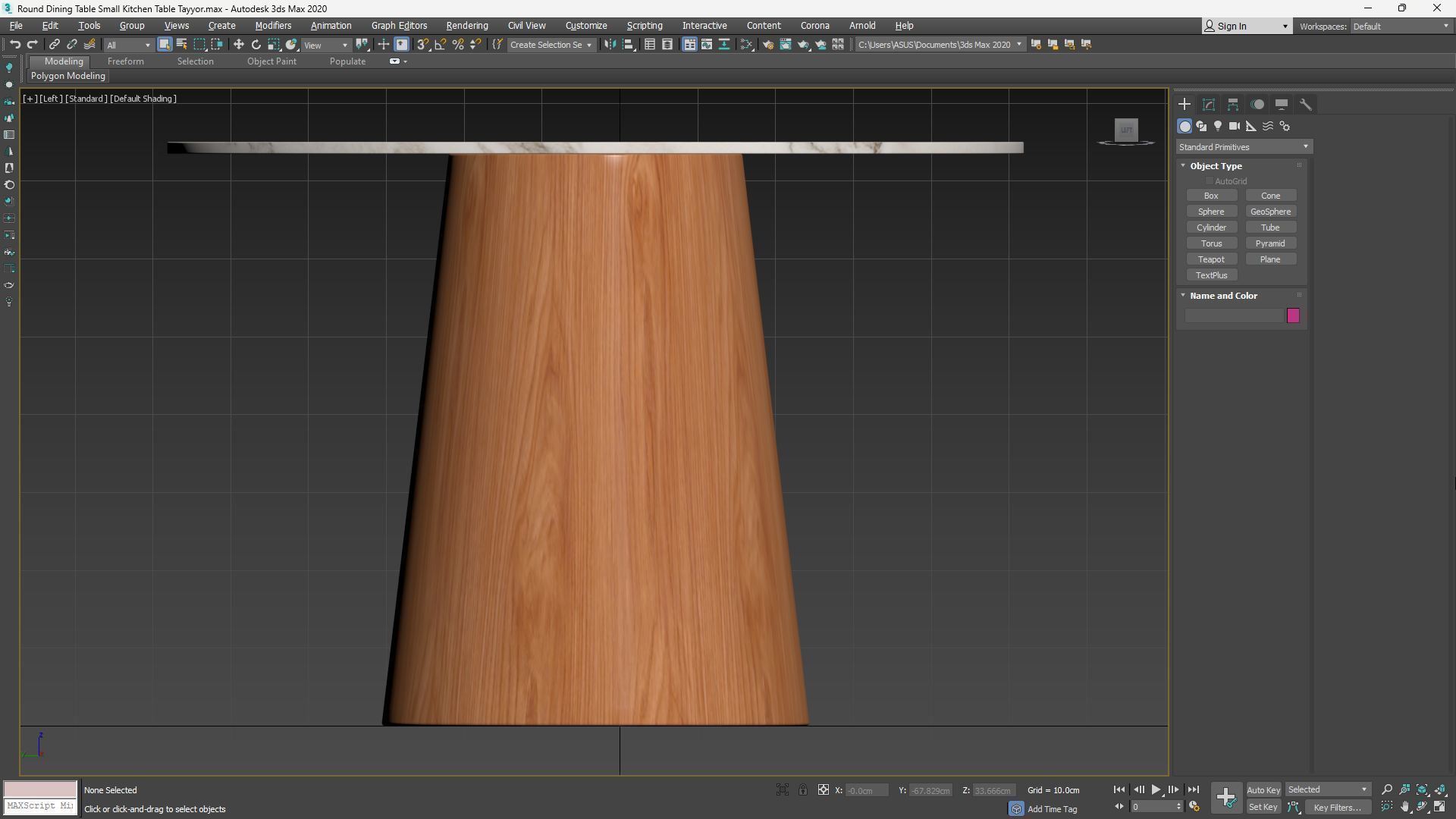 Round Dining Table Small Kitchen Table Low-poly 3D model_9