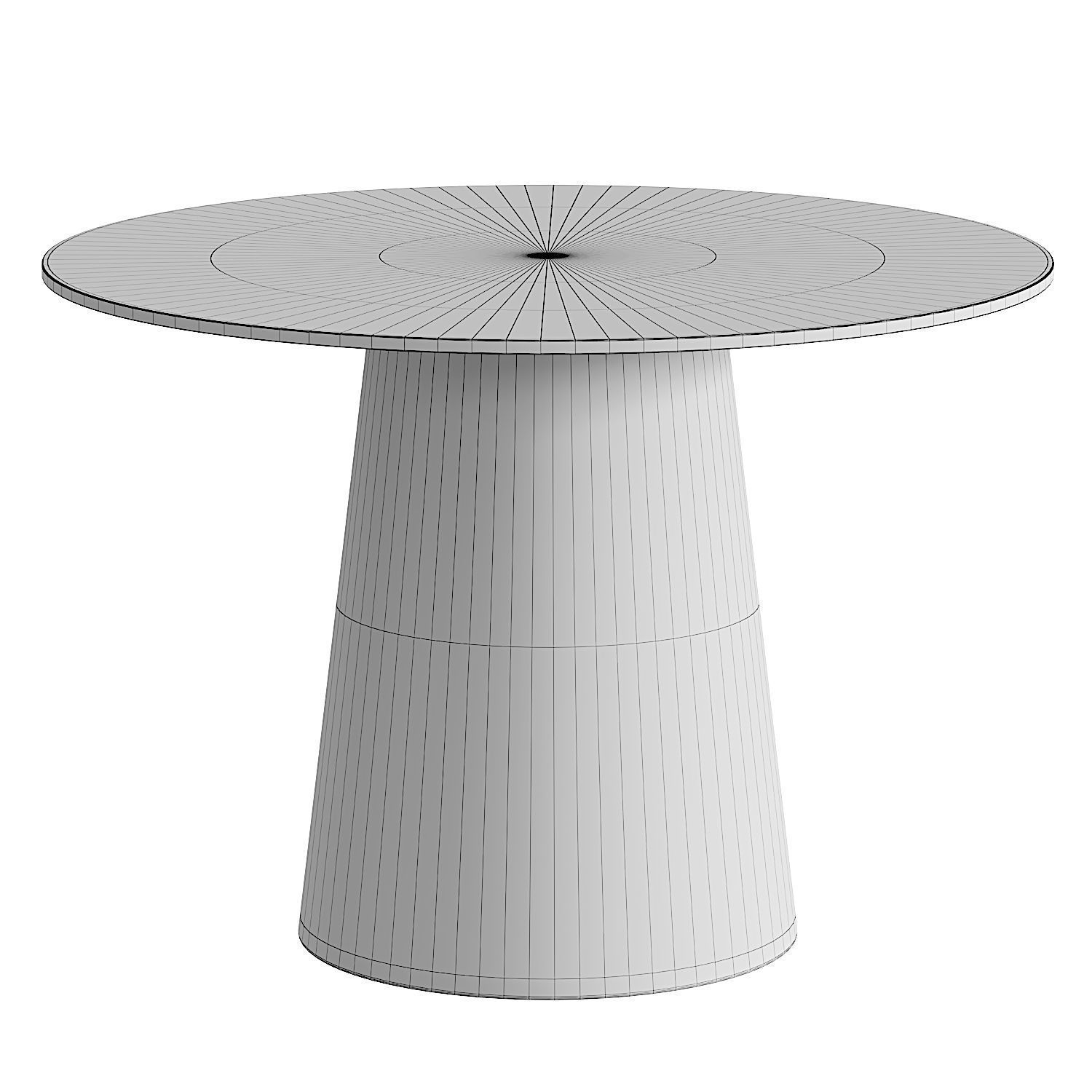 Round Dining Table Small Kitchen Table Low-poly 3D model_4