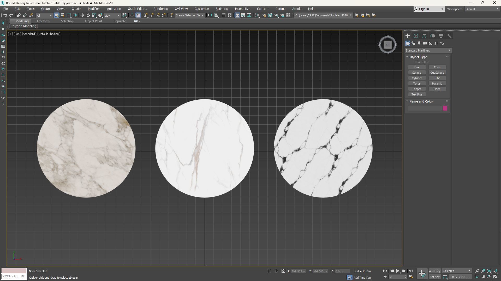 Round Dining Table Small Kitchen Table Low-poly 3D model_8