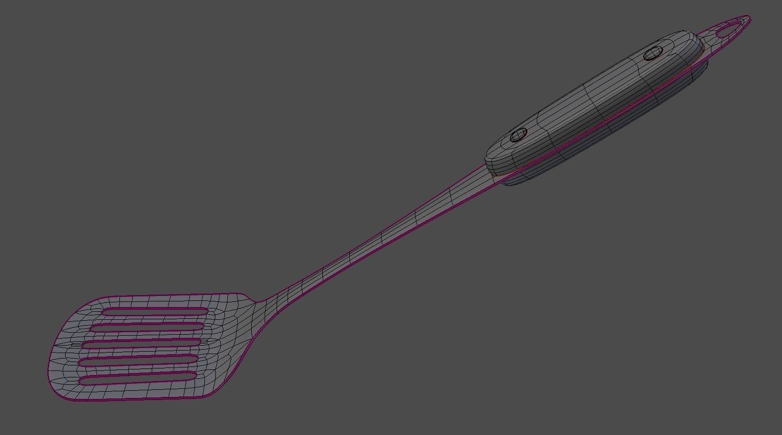 Spatula wooden handle 3D model_10