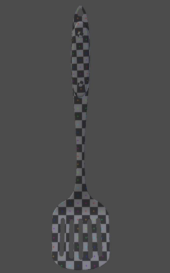 Spatula wooden handle 3D model_8