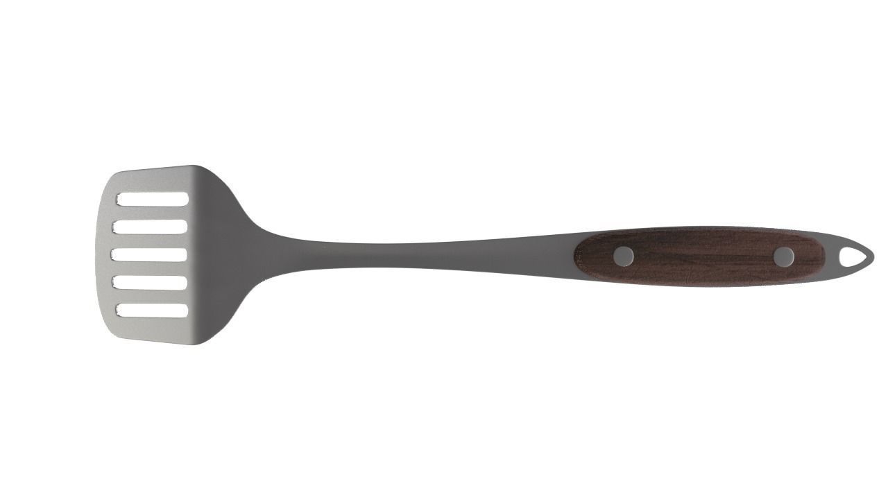 Spatula wooden handle 3D model_3