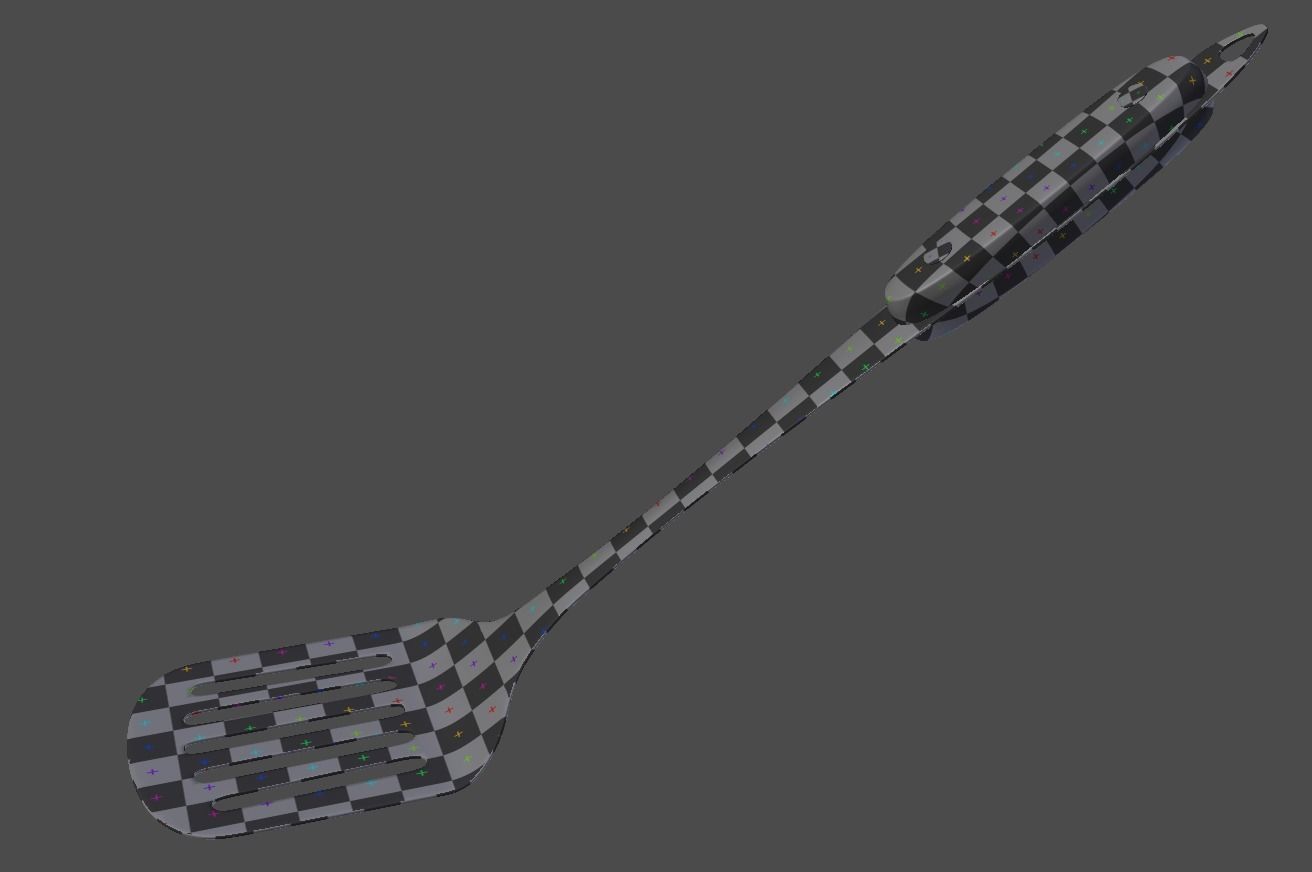 Spatula wooden handle 3D model_7