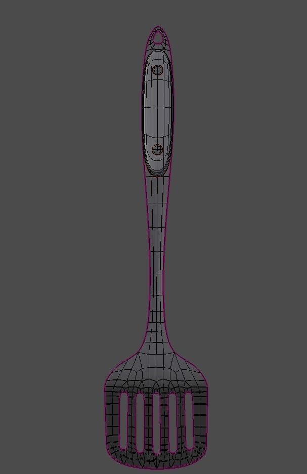 Spatula wooden handle 3D model_12