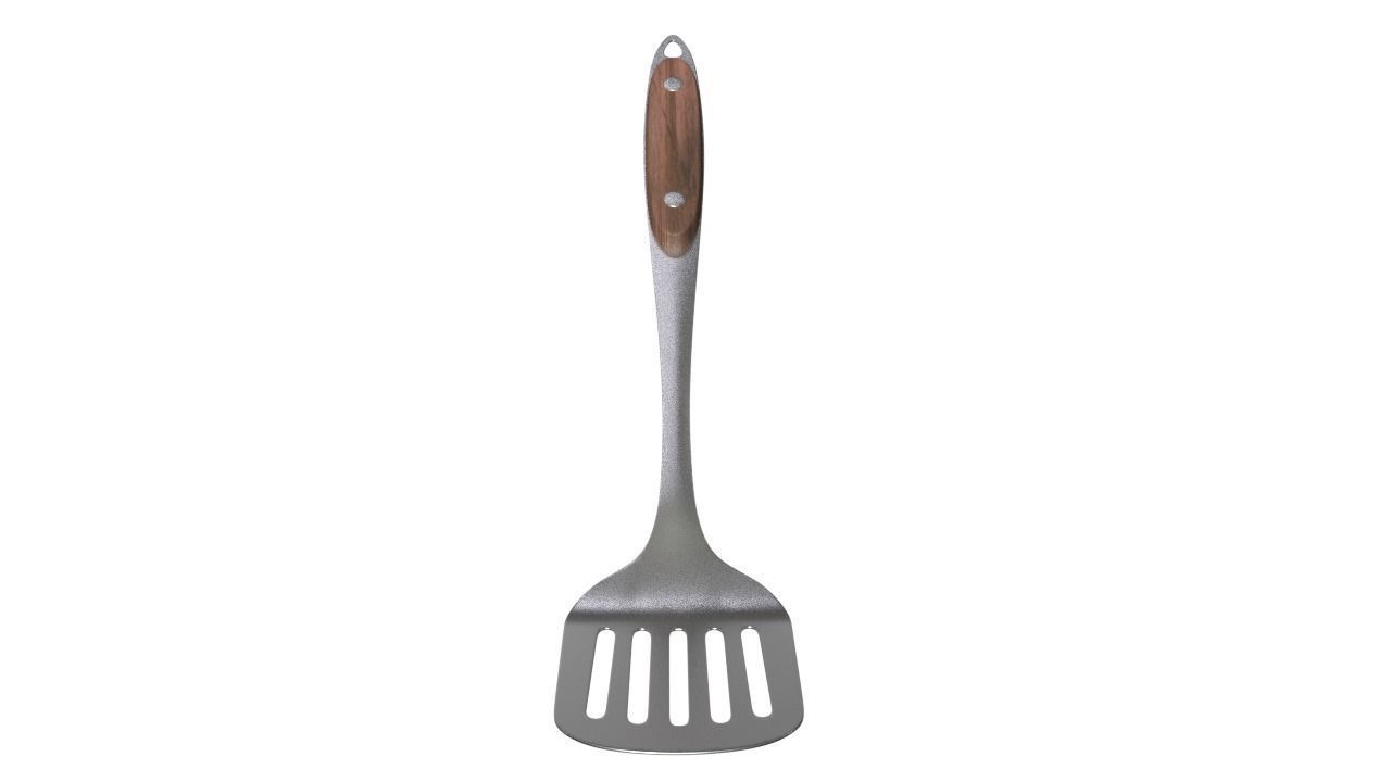 Spatula wooden handle 3D model_2