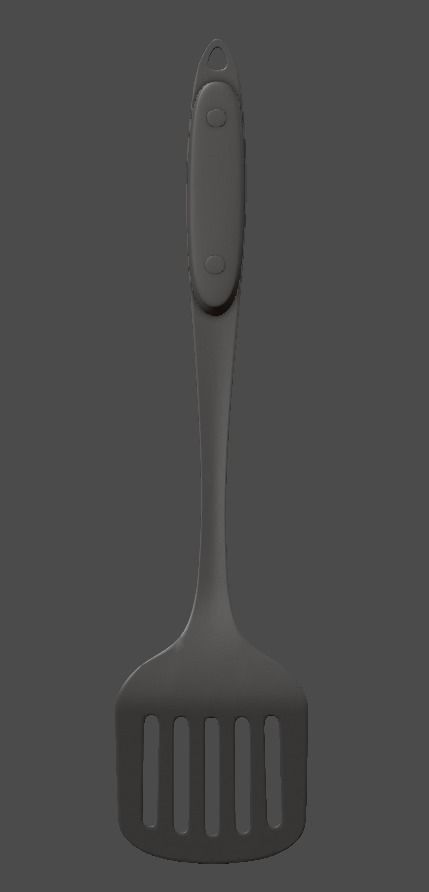 Spatula wooden handle 3D model_6