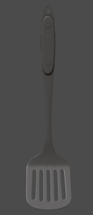 Spatula wooden handle 3D model_5