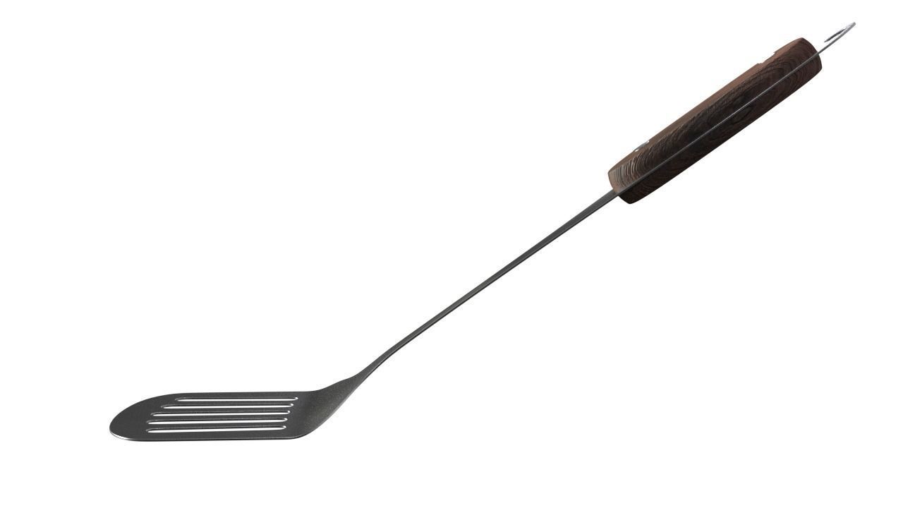 Spatula wooden handle 3D model_1