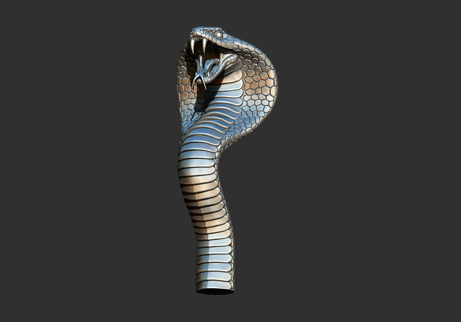Cobra Snake Head 3D Printable Model  3D print model_1