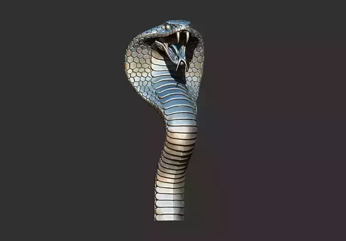 Cobra Snake Head 3D Printable Model  3D print model Cobra Snake Head 3D Printable Model  3D print model