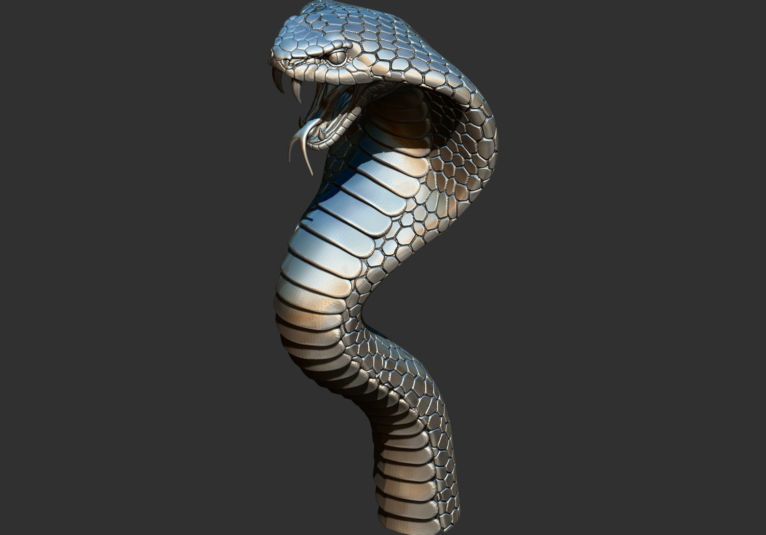 Cobra Snake Head 3D Printable Model  3D print model_4