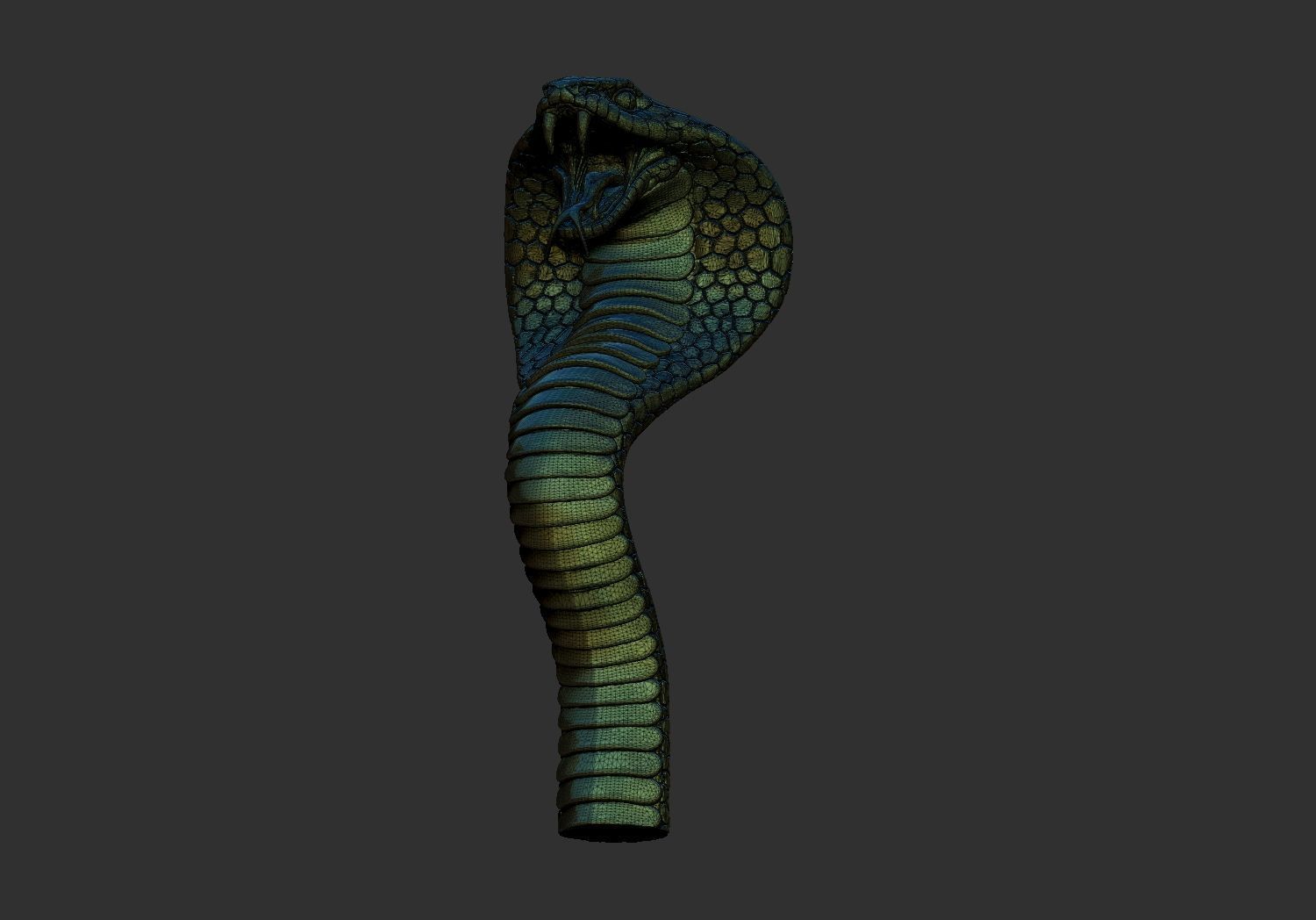 Cobra Snake Head 3D Printable Model  3D print model_6