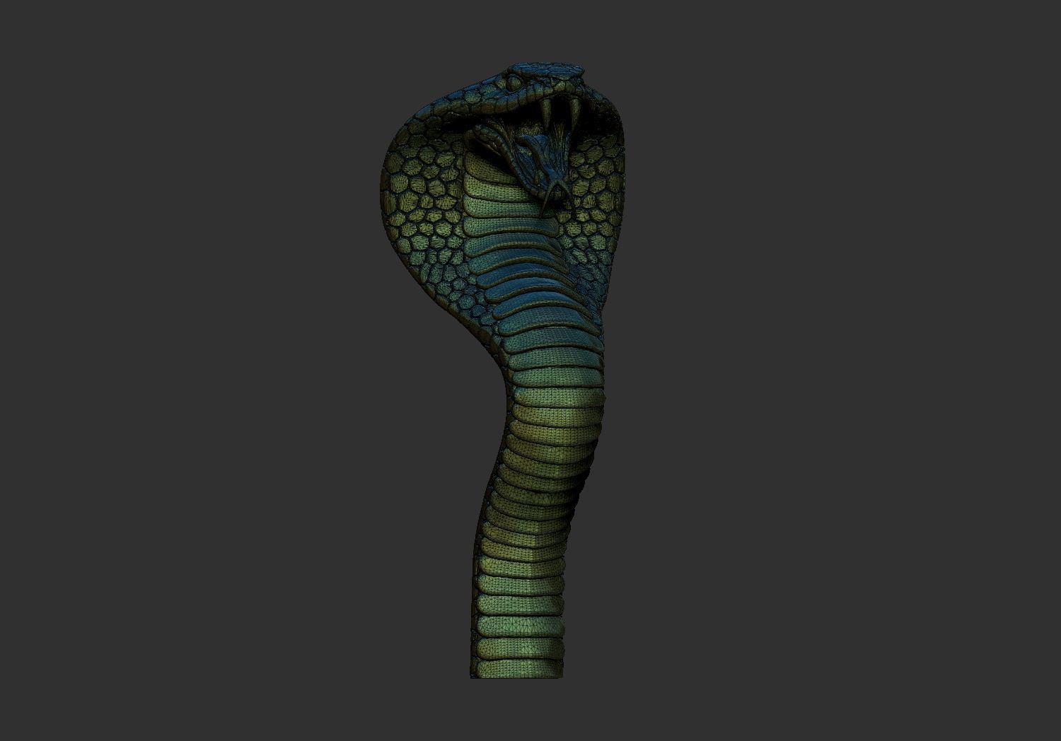 Cobra Snake Head 3D Printable Model  3D print model_5