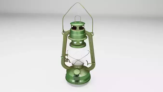 Vintage Kerosene Lantern 3D Model - Low Poly PBR Game Ready
