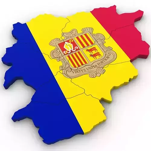 3d Political Map of Andorra 3D model
