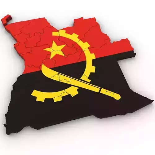 3d Political Map of Angola