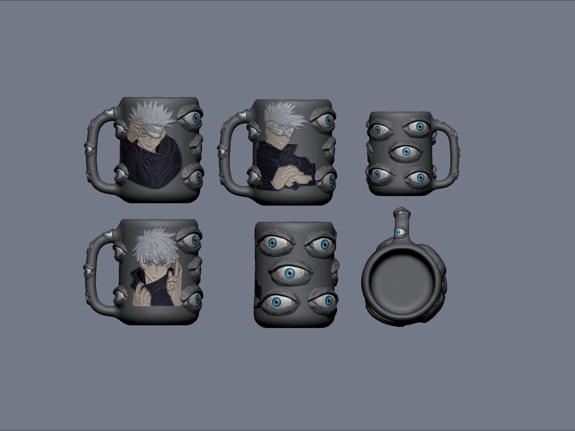Mug Cup Taza Satoru Gojo Jujutsu Kaisen 3D print model_6