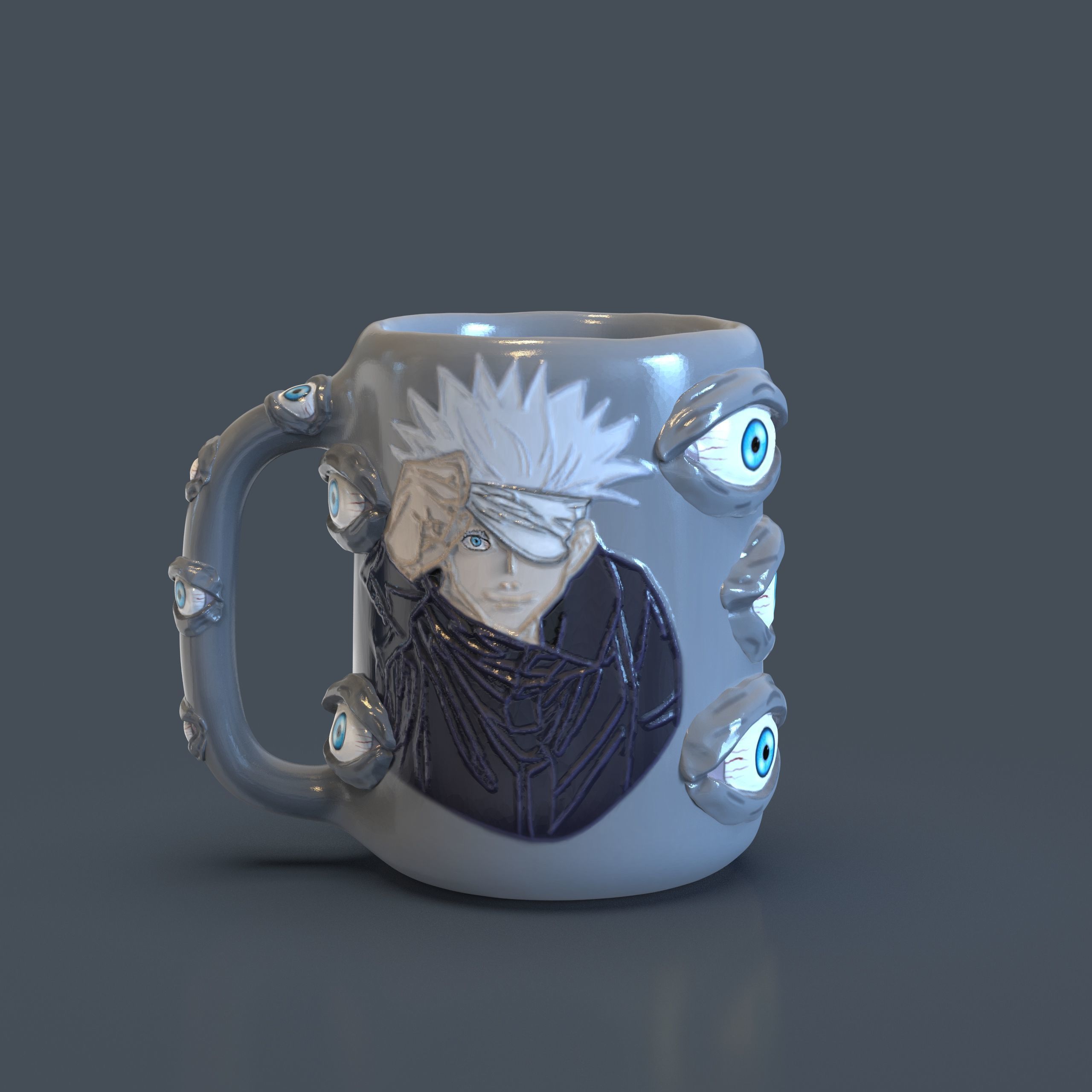 Mug Cup Taza Satoru Gojo Jujutsu Kaisen 3D print model_3