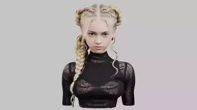 Teen HeadBust Blonde Girl Nude Model Pack