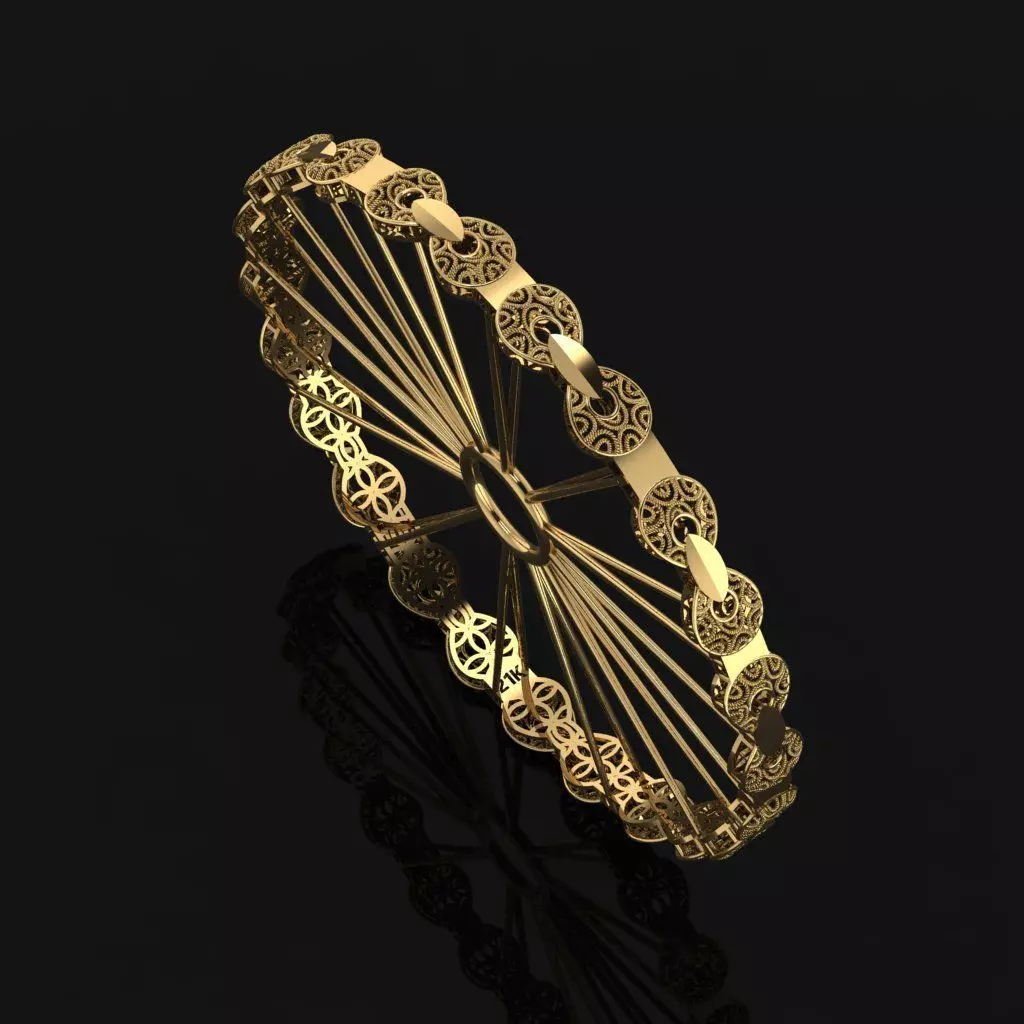 Beautiful Arabic Bangle - In 4 sizes 3D print model_0