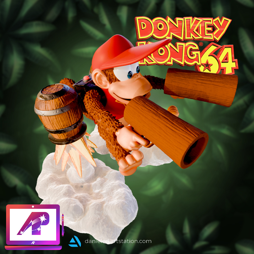 Diddy Kong Jet Pack and Peanuts guns from Donkey Kong 64 3D print model_1