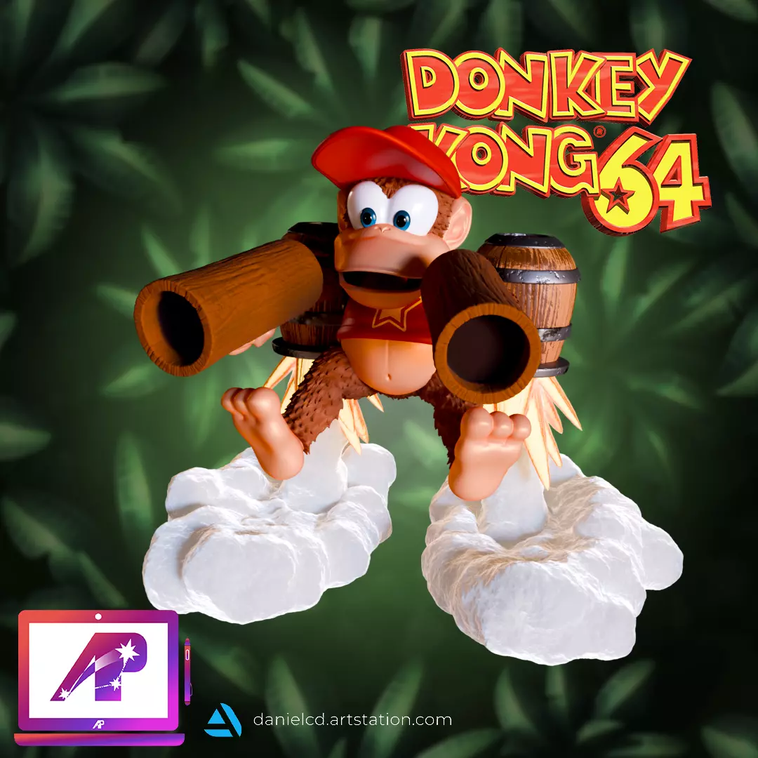 Diddy Kong Jet Pack and Peanuts guns from Donkey Kong 64 3D print model_0