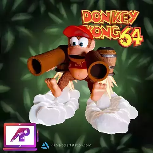 Diddy Kong Jet Pack and Peanuts guns from Donkey Kong 64 3D print model