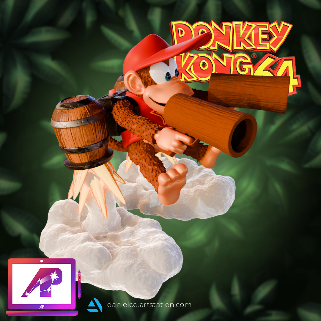 Diddy Kong Jet Pack and Peanuts guns from Donkey Kong 64 3D print model_3