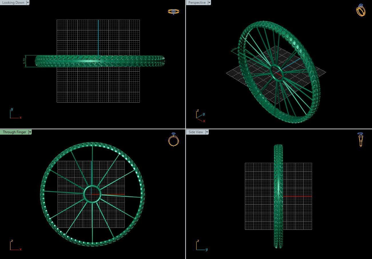 Beautiful Arabic Bangle - In 4 sizes 3D print model_4