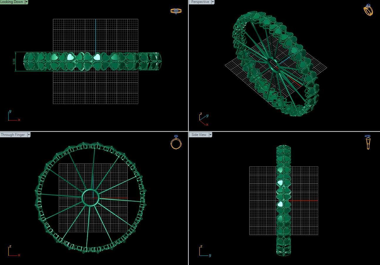 Beautiful Arabic Bangle - In 4 sizes 3D print model_4
