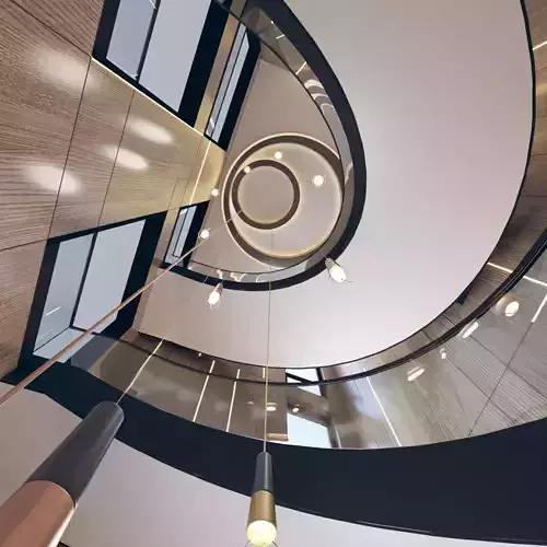 Hall with Spiral Staircase