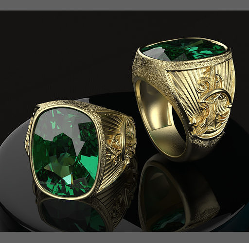 emerald men ring 3D print model