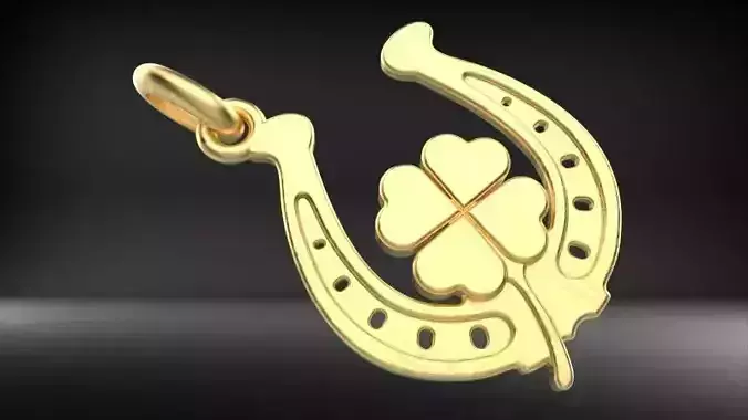 Horse Shoe Clover Necklace Pendant Charm Bracelet Jewelry