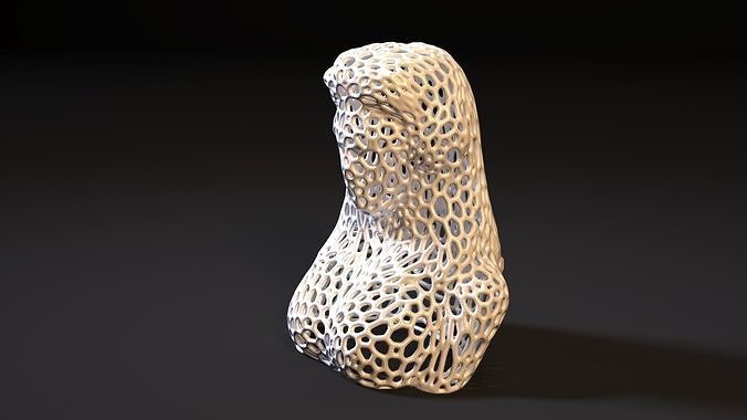 Young woman Voronoi 3D print model