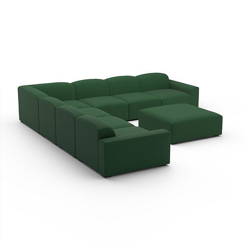 Morgan Modular L Sectional Low-poly 3D model